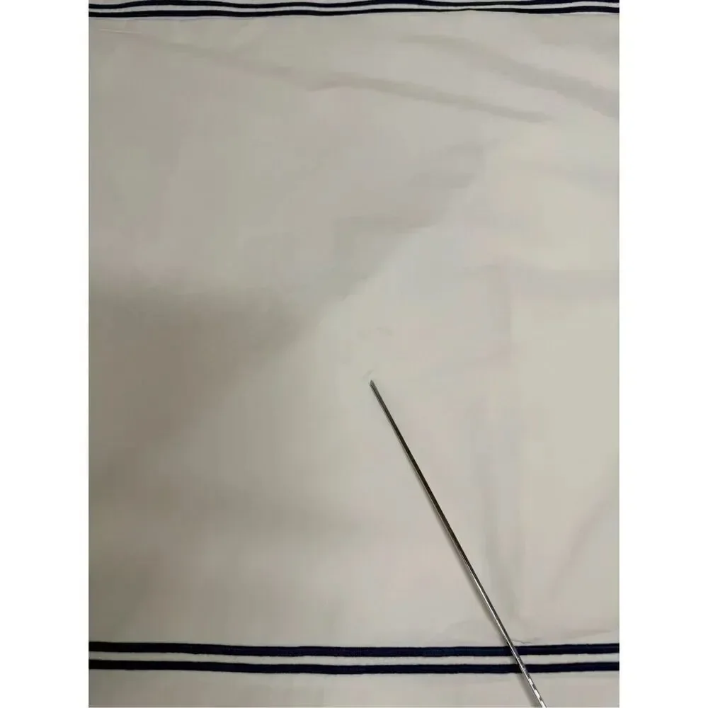 Mastro Raphael Cotton Pillowcase Blue Trim Made in Italy Size 21” X 35” See Note